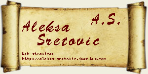 Aleksa Sretović vizit kartica